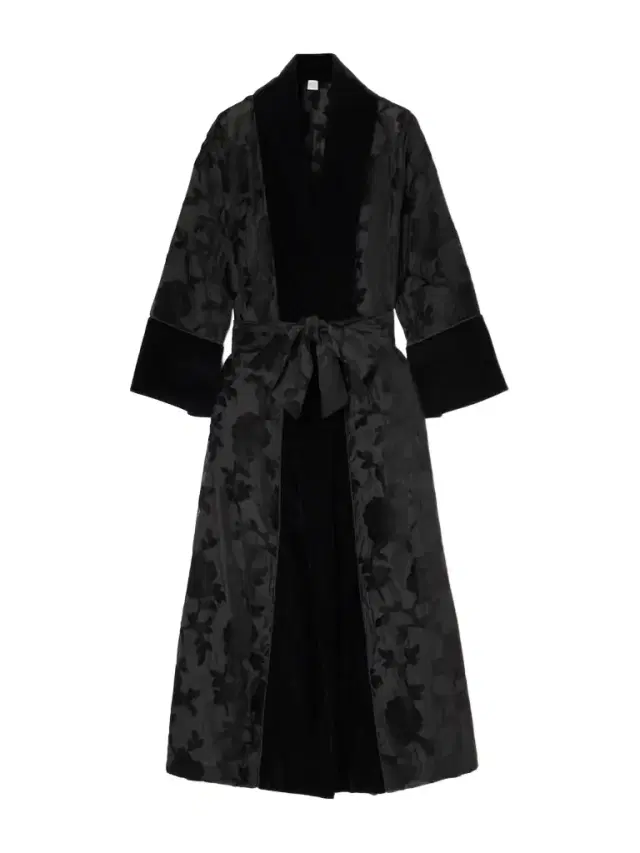 Porzia Velvet-trimmed Fil Coupé Satin Robe