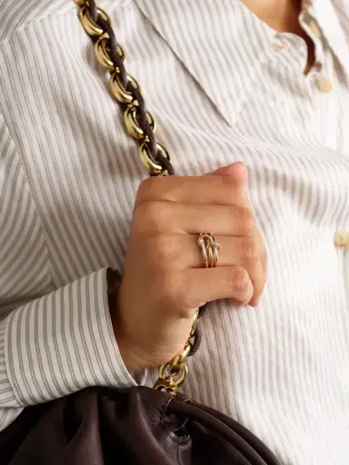 Spinelli Kilcollin Solarium Set Of Three 18-karat Gold And Sterling Silver Rings | Thumbnail 2