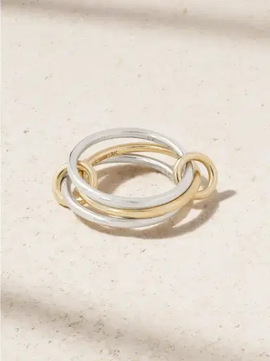 Spinelli Kilcollin Solarium Set Of Three 18-karat Gold And Sterling Silver Rings | Thumbnail 1
