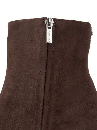 Jimmy Choo Women's Frankie 85MM Velvet Suede Booties - Chocolate | Thumbnail 6 Jimmy Choo Women's Frankie 85MM Velvet Suede Booties - Chocolate | Thumbnail 6