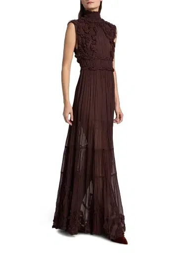Ulla Johnson Women's Verona Silk Smocked Gown | Thumbnail 2 Ulla Johnson Women's Verona Silk Smocked Gown | Thumbnail 2
