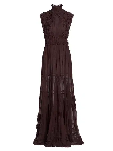 Ulla Johnson Women's Verona Silk Smocked Gown | Thumbnail 1 Ulla Johnson Women's Verona Silk Smocked Gown | Thumbnail 1