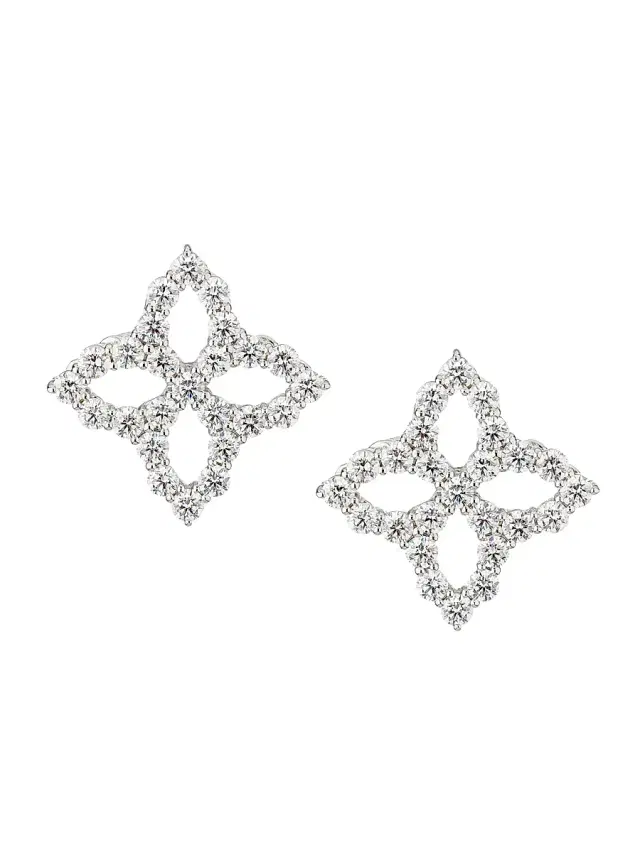 Women's Diamond Princess 18K White Gold & 1.02 TCW Diamond Stud Earrings - White Gold