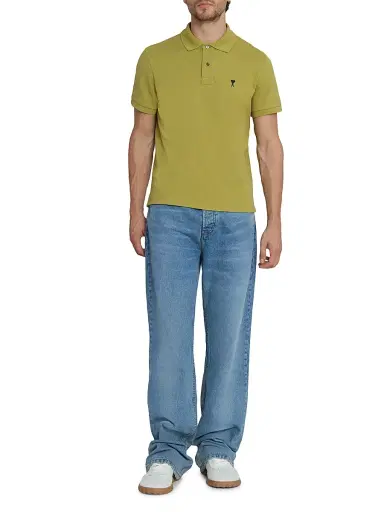 AMI Paris Men's ADC Logo Polo Shirt - Matcha | Thumbnail 2
