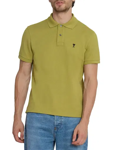 AMI Paris Men's ADC Logo Polo Shirt - Matcha | Thumbnail 3