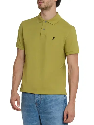 AMI Paris Men's ADC Logo Polo Shirt - Matcha | Thumbnail 4