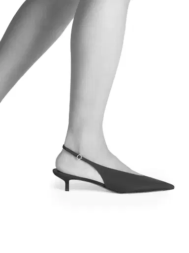 NEOUS Women's Diske 40MM Crêpe de Chine Point-Toe Slingback Pumps - Black - Size 10.5 | Thumbnail 4 NEOUS Women's Diske 40MM Crêpe de Chine Point-Toe Slingback Pumps - Black - Size 10.5 | Thumbnail 4