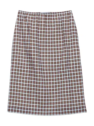 Prada Women's Checked Stretch Georgette Skirt - Blue Multi | Thumbnail 1 Prada Women's Checked Stretch Georgette Skirt - Blue Multi | Thumbnail 1