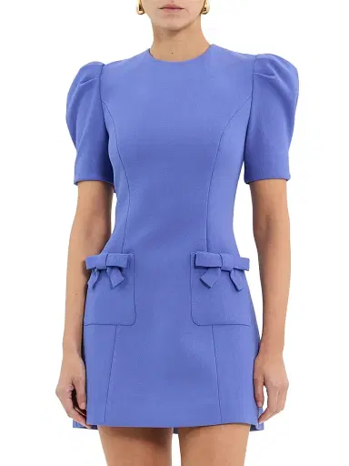Rebecca Vallance Women's Violetta Bow Minidress - Periwinkle Blue - Size 12 | Thumbnail 3 Rebecca Vallance Women's Violetta Bow Minidress - Periwinkle Blue - Size 12 | Thumbnail 3
