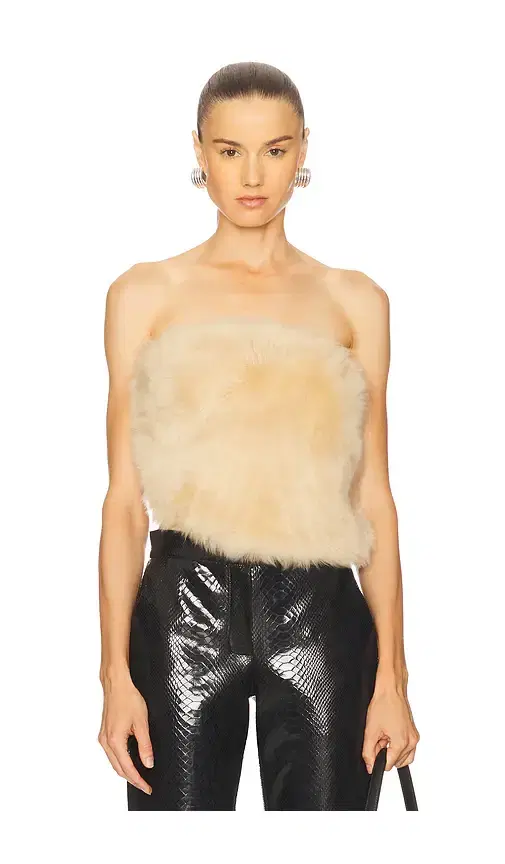 The New Arrivals by Ilkyaz Ozel Dogi Shearling Top