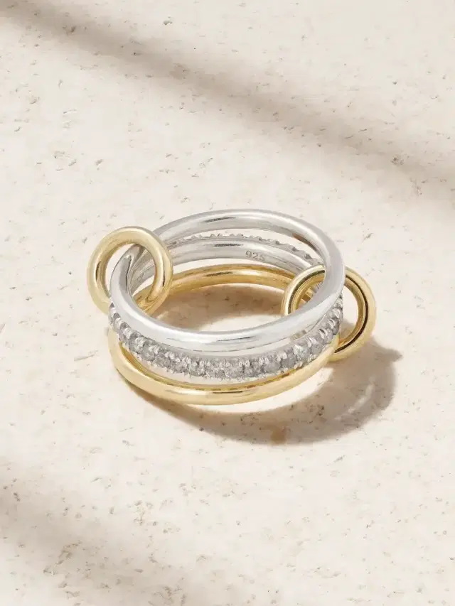 Tigris 18-karat Gold, Sterling Silver And Diamond Ring