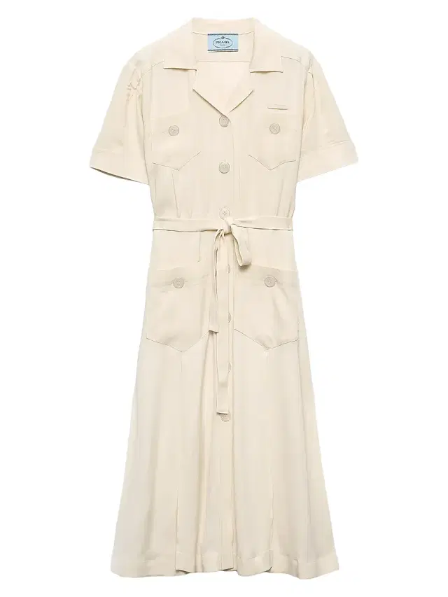 Women's Lace Shirt Dress - Beige Khaki
