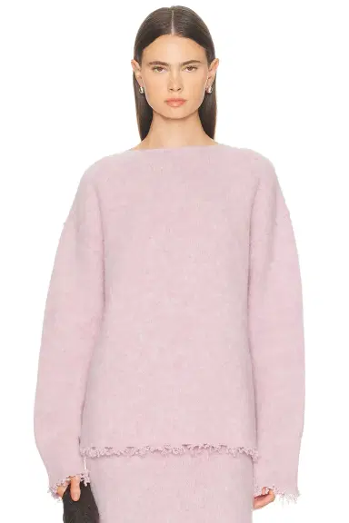 Jil Sander Boat Neck Frayed Edge Sweater | Thumbnail 1