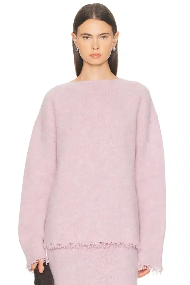 Jil Sander Boat Neck Frayed Edge Sweater