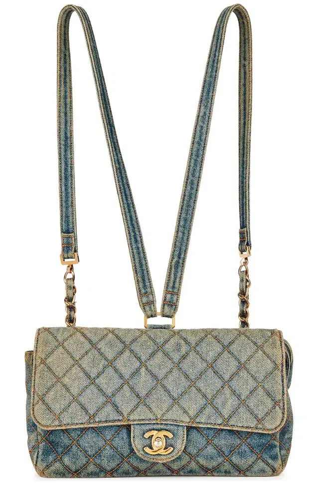 chanel Chanel Denim Vintage Flap Backpack