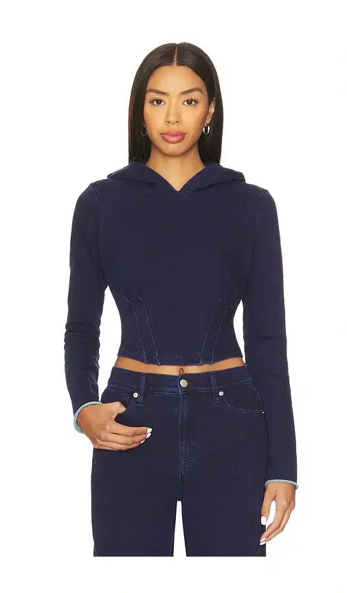 Good American Jeanius Corset Hoodie