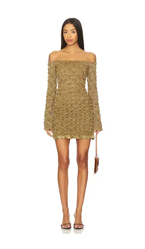 Prabal Gurung Off-shoulder Long Sleeve Mini Dress