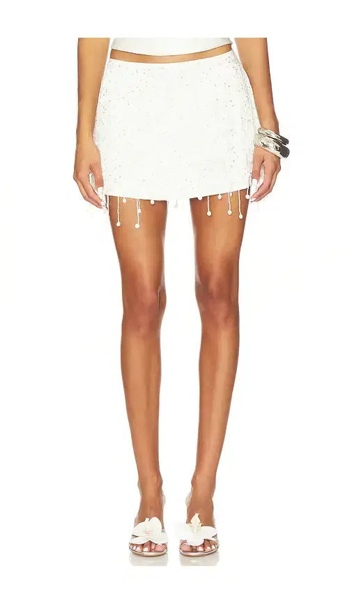 ASTA RESORT Fidan Hand Beaded Mini Skirt