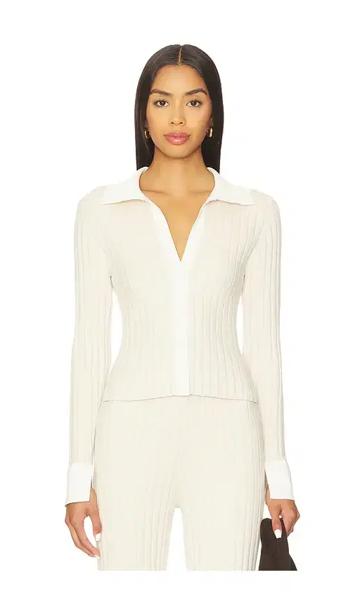 Cozy Cotton Silk Ribbed Button Up