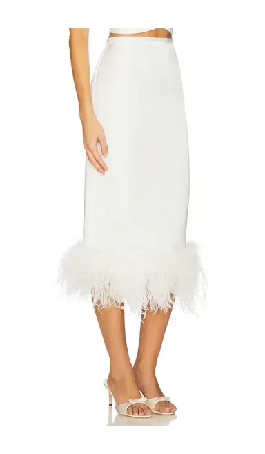 Milkwhite x REVOLVE Midi Skirt With Feathers | Thumbnail 2 Milkwhite x REVOLVE Midi Skirt With Feathers | Thumbnail 2