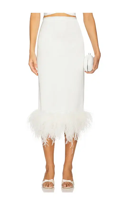 Milkwhite x REVOLVE Midi Skirt With Feathers