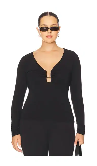GOOD AMERICAN Jersey U Wire Long Sleeve Top | Thumbnail 2
