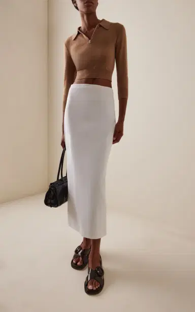 Prada Cutout Cropped Cashmere Polo Sweater | Thumbnail 2