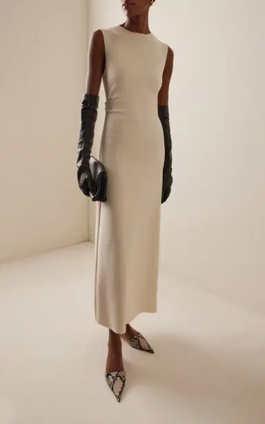 BIRROT Exclusive Lay2 Drape Crepe Dress | Thumbnail 2