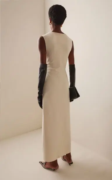 BIRROT Exclusive Lay2 Drape Crepe Dress | Thumbnail 4