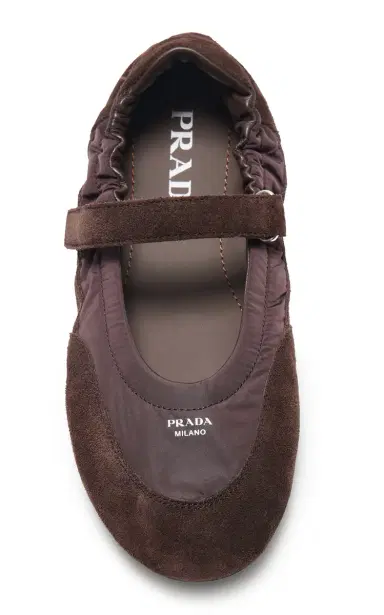 Prada Collapse Re-Nylon and Suede Ballet Flats | Thumbnail 3 Prada Collapse Re-Nylon and Suede Ballet Flats | Thumbnail 3