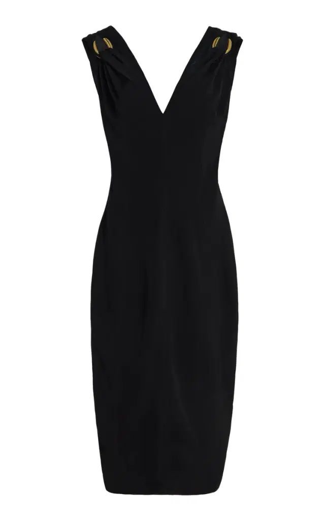 Bottega Veneta Gathered Hardware-Detailed Linen Midi Dress