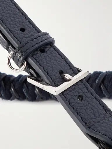 Loro Piana Scooby Large Woven Cord and Leather Dog Collar - Men | Thumbnail 3