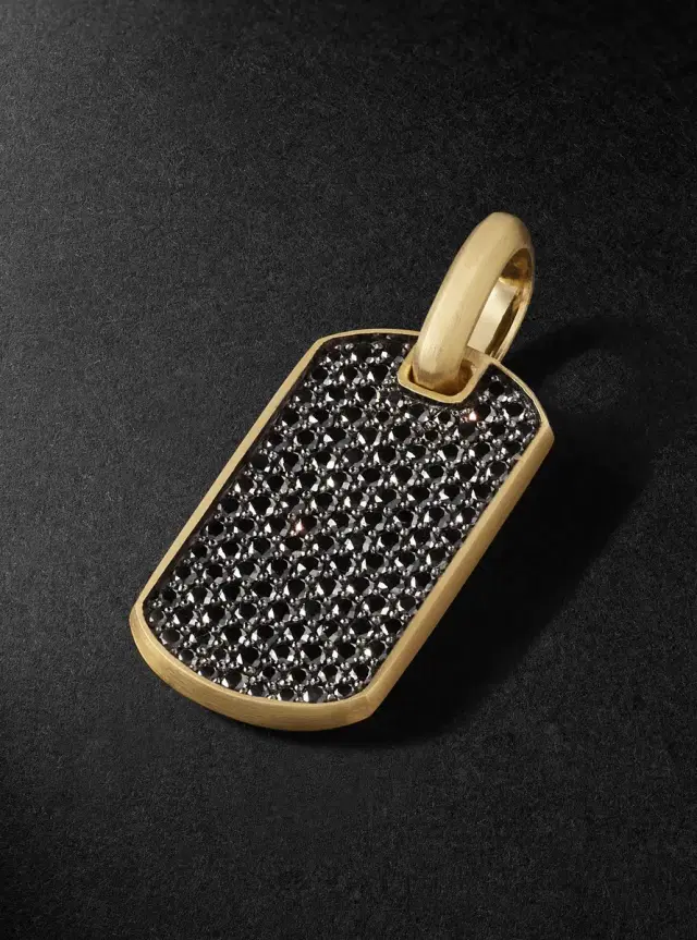 David Yurman Chevron Gold Diamond Pendant - Men