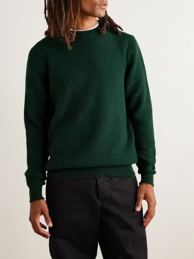 Inis Meáin Caoladóir Basketweave Merino Wool and Cashmere-Blend Sweater - Men | Thumbnail 3 Inis Meáin Caoladóir Basketweave Merino Wool and Cashmere-Blend Sweater - Men | Thumbnail 3