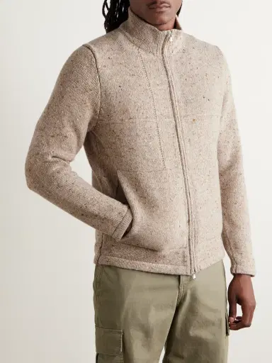 Inis Meáin Lifeline Merino Wool and Cashmere-Blend Zip-Up Cardigan - Men | Thumbnail 3