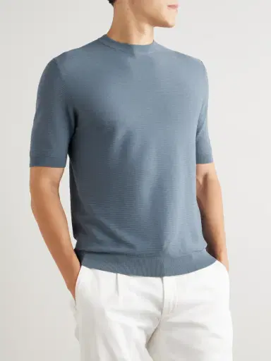 ELEVENTY Slim-Fit Ribbed Cotton T-Shirt - Men | Thumbnail 3 ELEVENTY Slim-Fit Ribbed Cotton T-Shirt - Men | Thumbnail 3