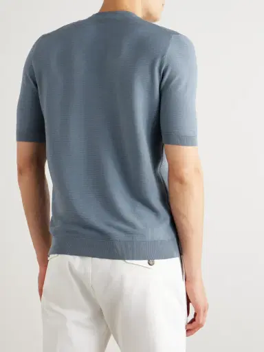 ELEVENTY Slim-Fit Ribbed Cotton T-Shirt - Men | Thumbnail 4 ELEVENTY Slim-Fit Ribbed Cotton T-Shirt - Men | Thumbnail 4