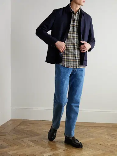 Portuguese Flannel Manta Checked Organic Cotton Shirt - Men | Thumbnail 2