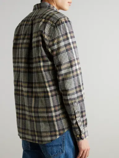 Portuguese Flannel Manta Checked Organic Cotton Shirt - Men | Thumbnail 4