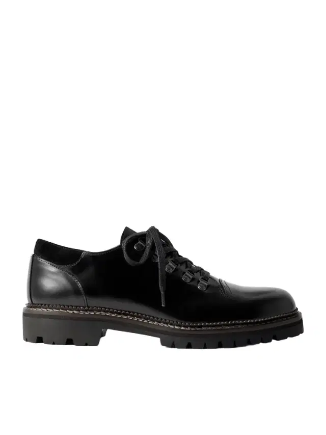 MR P. Suede-Trimmed Leather Hiking Derby Shoes - Men