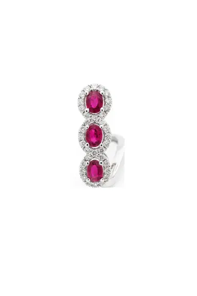 Wish Fine Jewelry 18KW_Gold Weight: 1.631gr_Ruby Weight: 0.448cts_Diamond Weight: 0.168 cts | Thumbnail 1