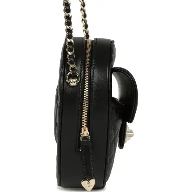 Chanel Chanel CC In Love Large Heart Bag with Chain Black Lambskin Light Gold Hardware | Thumbnail 4 Chanel Chanel CC In Love Large Heart Bag with Chain Black Lambskin Light Gold Hardware | Thumbnail 4