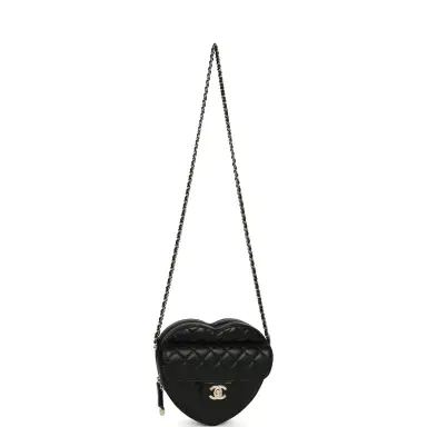 Chanel Chanel CC In Love Large Heart Bag with Chain Black Lambskin Light Gold Hardware | Thumbnail 6 Chanel Chanel CC In Love Large Heart Bag with Chain Black Lambskin Light Gold Hardware | Thumbnail 6