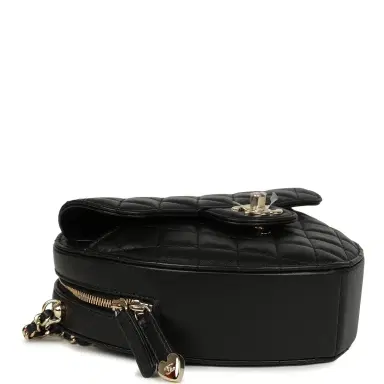 Chanel Chanel CC In Love Large Heart Bag with Chain Black Lambskin Light Gold Hardware | Thumbnail 7 Chanel Chanel CC In Love Large Heart Bag with Chain Black Lambskin Light Gold Hardware | Thumbnail 7