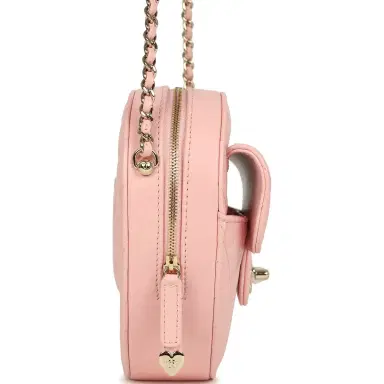 Chanel Chanel CC In Love Large Heart Bag with Chain Light Pink Lambskin Light Gold Hardware | Thumbnail 4 Chanel Chanel CC In Love Large Heart Bag with Chain Light Pink Lambskin Light Gold Hardware | Thumbnail 4