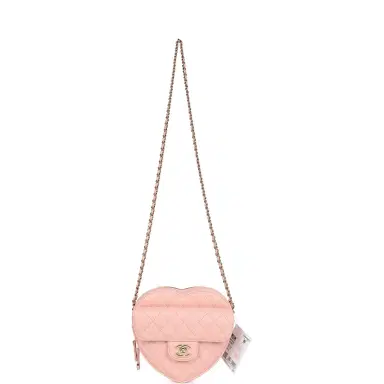 Chanel Chanel CC In Love Large Heart Bag with Chain Light Pink Lambskin Light Gold Hardware | Thumbnail 6 Chanel Chanel CC In Love Large Heart Bag with Chain Light Pink Lambskin Light Gold Hardware | Thumbnail 6