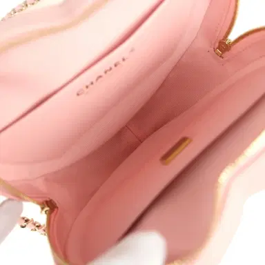 Chanel Chanel CC In Love Large Heart Bag with Chain Light Pink Lambskin Light Gold Hardware | Thumbnail 8 Chanel Chanel CC In Love Large Heart Bag with Chain Light Pink Lambskin Light Gold Hardware | Thumbnail 8