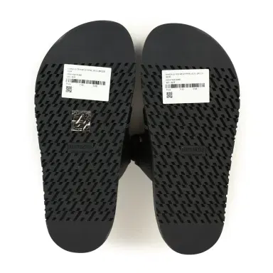 HERMÈS Hermes Embroidered Chypre Techno Sandals Black Calfskin Palladium Hardware 36 EU | Thumbnail 9