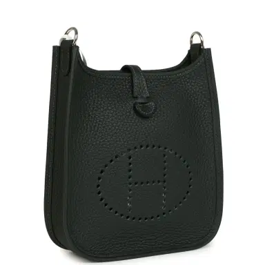 HERMÈS Hermes Evelyne TPM Vert Fonce Clemence Palladium Hardware | Thumbnail 2