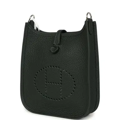 HERMÈS Hermes Evelyne TPM Vert Fonce Clemence Palladium Hardware | Thumbnail 5